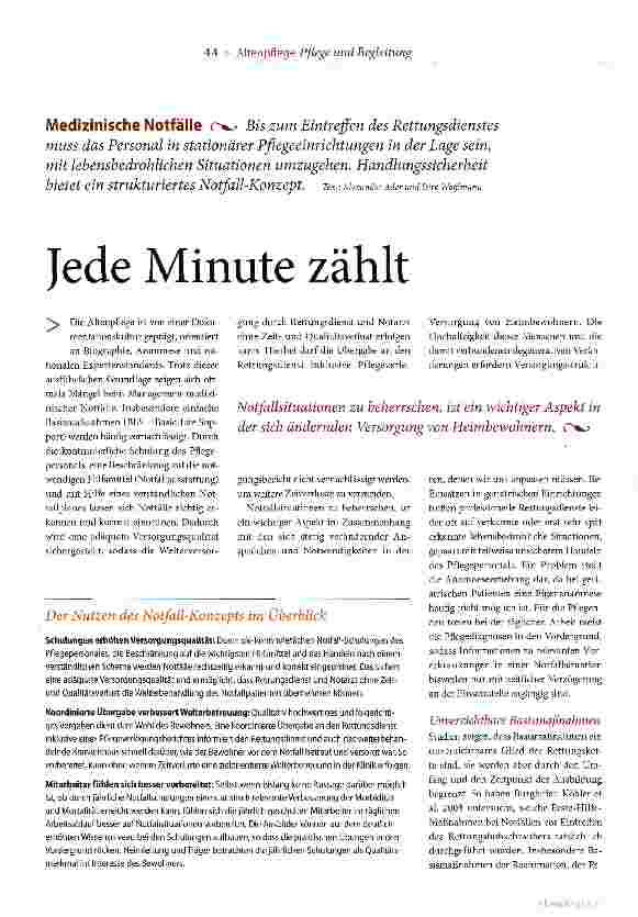 Vorschauseite 1: Jede Minute zählt