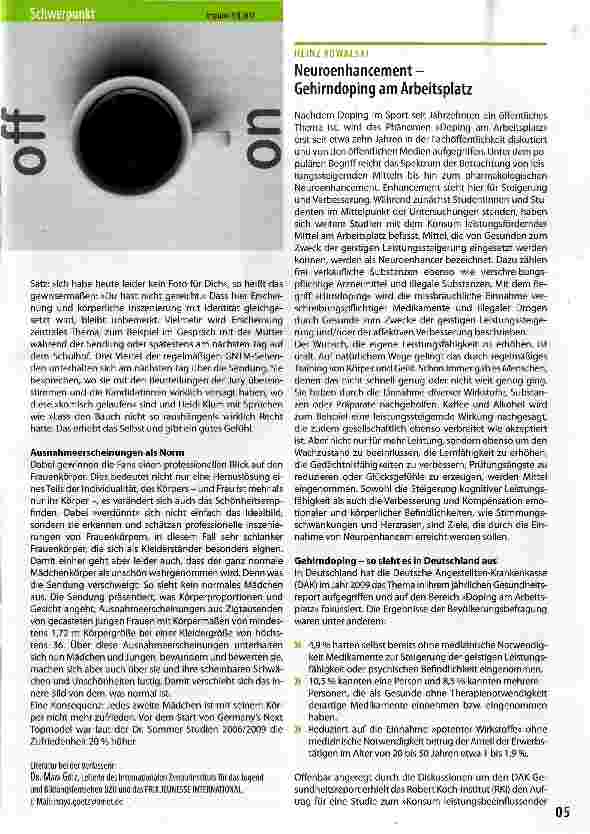 Vorschauseite 1: Neuroenhancement-Gehirndoping am Arbeitsplatz