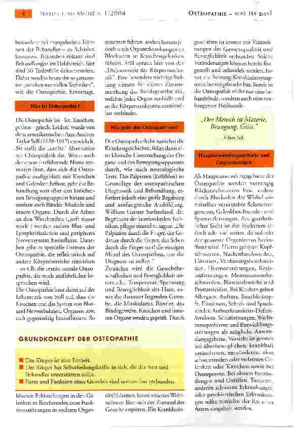Vorschauseite 2: OSTEOPATHIE - WAS IST DAS?