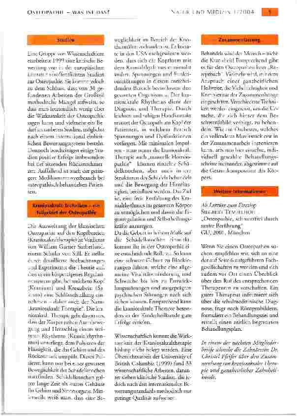 Vorschauseite 3: OSTEOPATHIE - WAS IST DAS?