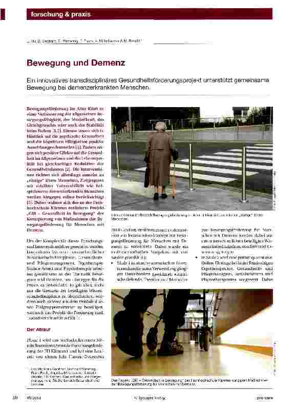 Vorschauseite 1: Bewegung und Demenz