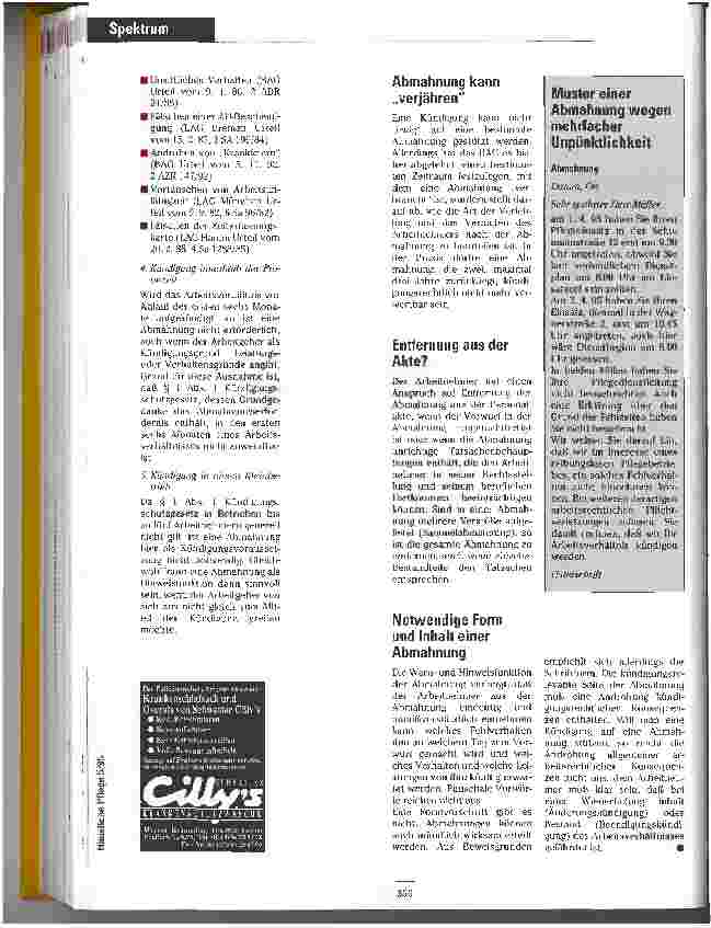 Vorschauseite 2: Gelbe Karte ist in fast allen Fällen Pflicht Ohne Abmahnung gehts nur selten