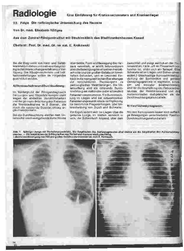 Vorschauseite 1: Radiologie 22. Folge: Die radiologische Untersuchung des Herzens