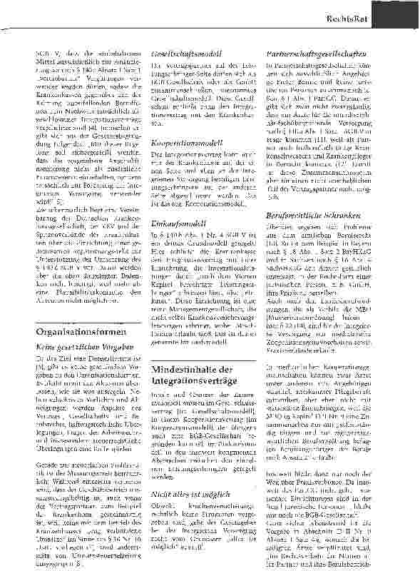 Vorschauseite 2: Rechtliche Grundlagen der Integrierten VersorgungFinanzierungen, Begrenzungen und VertragsinhalteTeil 2