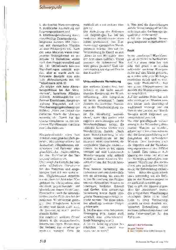 Vorschauseite 2: Mit Skepsis behaftet. Der mühsame Weg der modernen Wundtherapie
