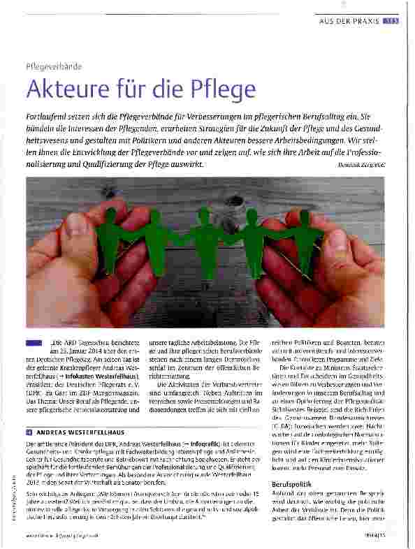 Vorschauseite 1: Akteure für die Pflege