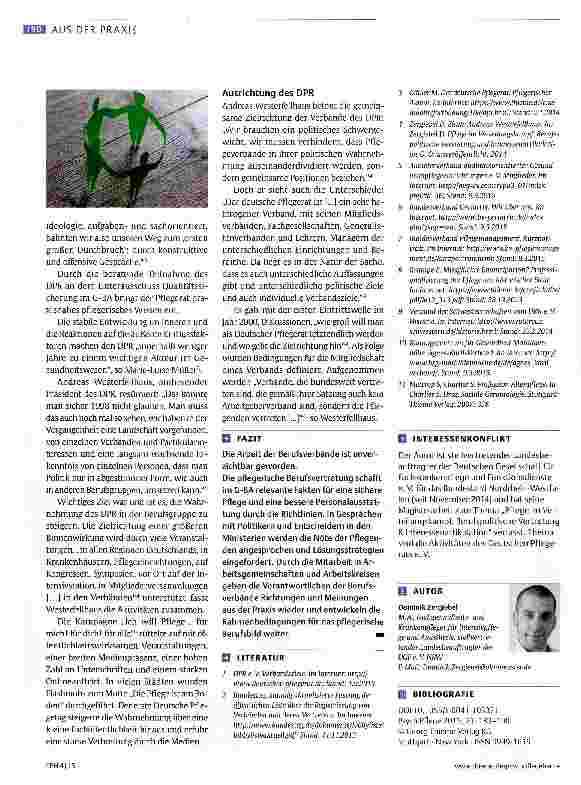 Vorschauseite 4: Akteure für die Pflege