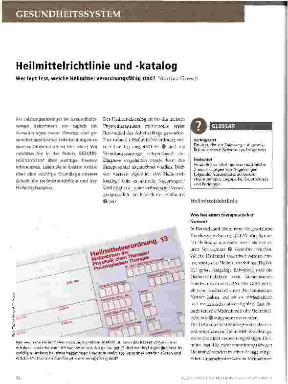 Vorschauseite 1: Heilmittelrichtlinie und -katalog