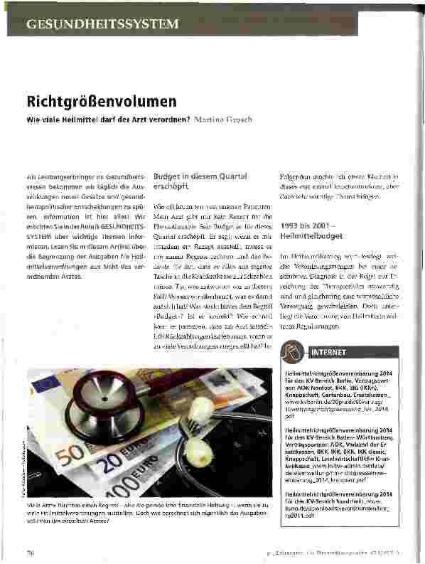 Vorschauseite 1: Richtgrößenvolumen