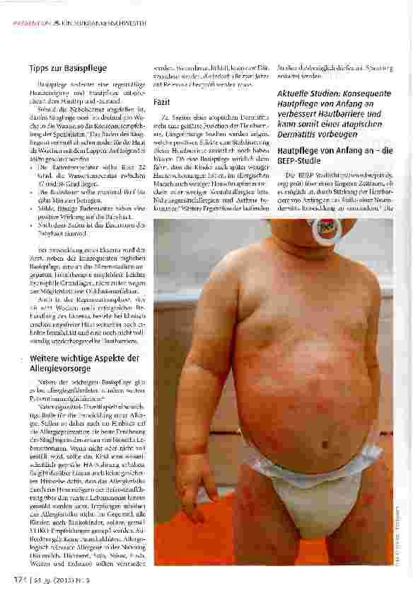 Vorschauseite 2: Prävention bei Veranlagung zu atopischer Dermatitis: Tägliche Hautpflege von Anfang an unterstützt gesunde Hautreifung