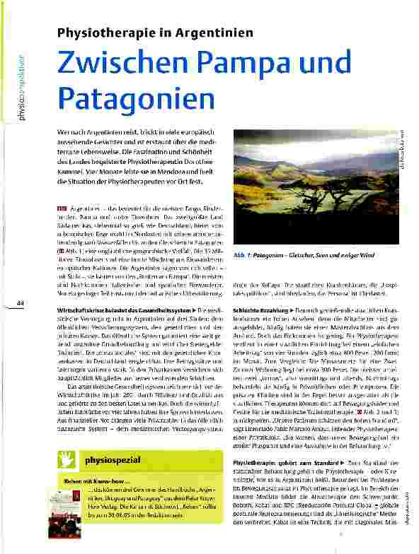 Vorschauseite 1: Physiotherapie in Argentinien Zwischen Pampa und Patagonien