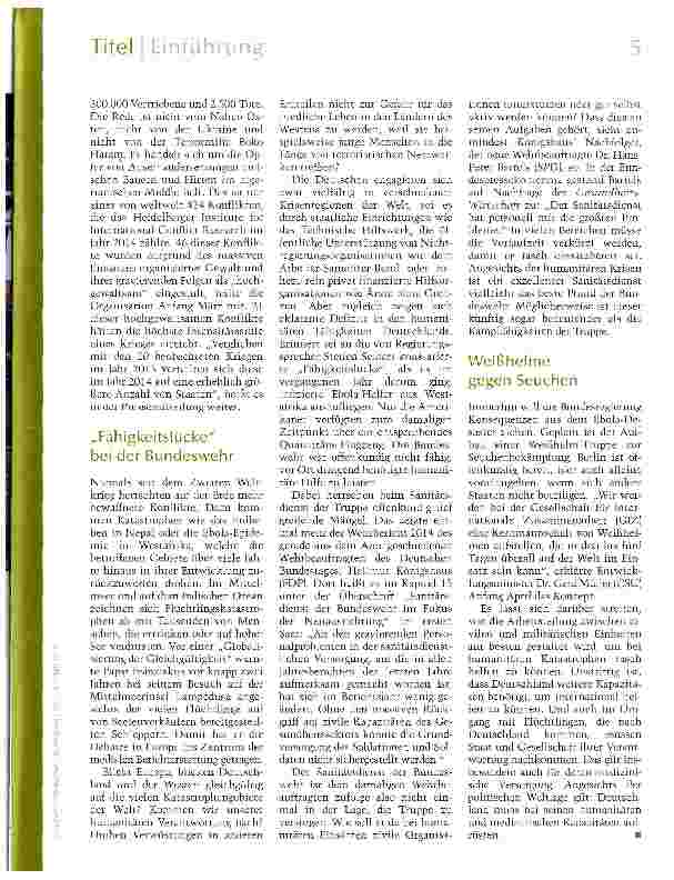 Vorschauseite 2: Ärzte statt Krieger