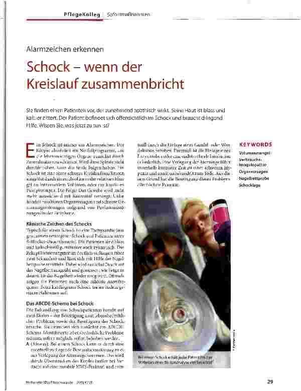 Vorschauseite 1: Alarmzeichen erkennen Schock-wenn der Kreislauf zusammenbricht