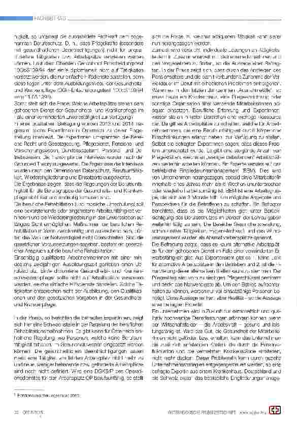 Vorschauseite 2: Berufsunfähigkeit durch körperliche Einschränkungen in der Gesundheits-und Krankenpflege