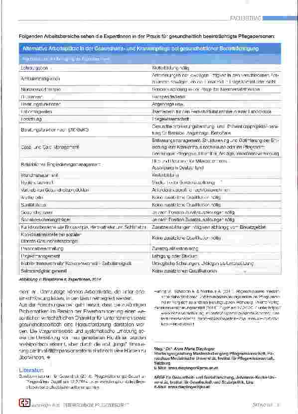 Vorschauseite 3: Berufsunfähigkeit durch körperliche Einschränkungen in der Gesundheits-und Krankenpflege