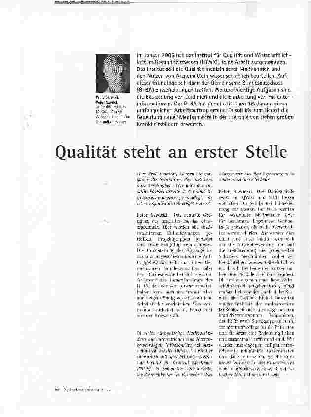 Vorschauseite 1: Qualität steht an erster Stelle