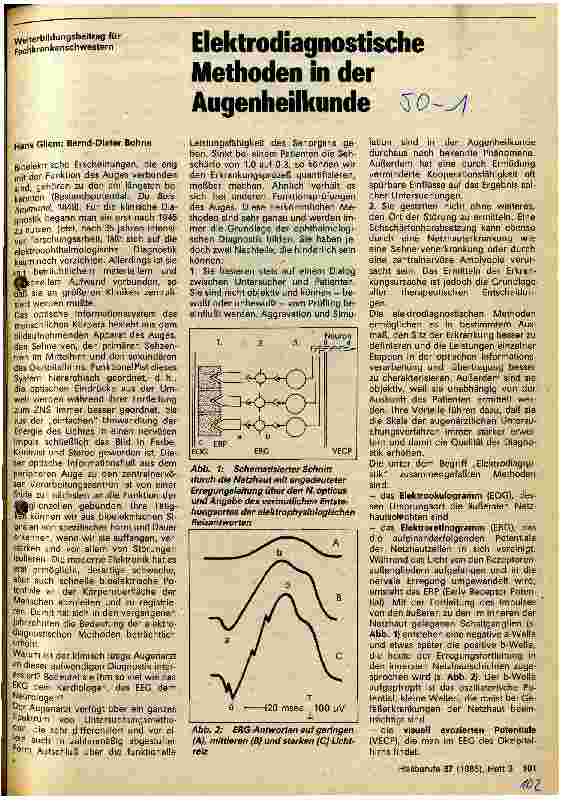 Vorschauseite 1: Elektrodiagnostische Methoden in der Augenheilkunde