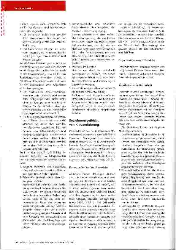 Vorschauseite 4: Klassenführung — früher und heute