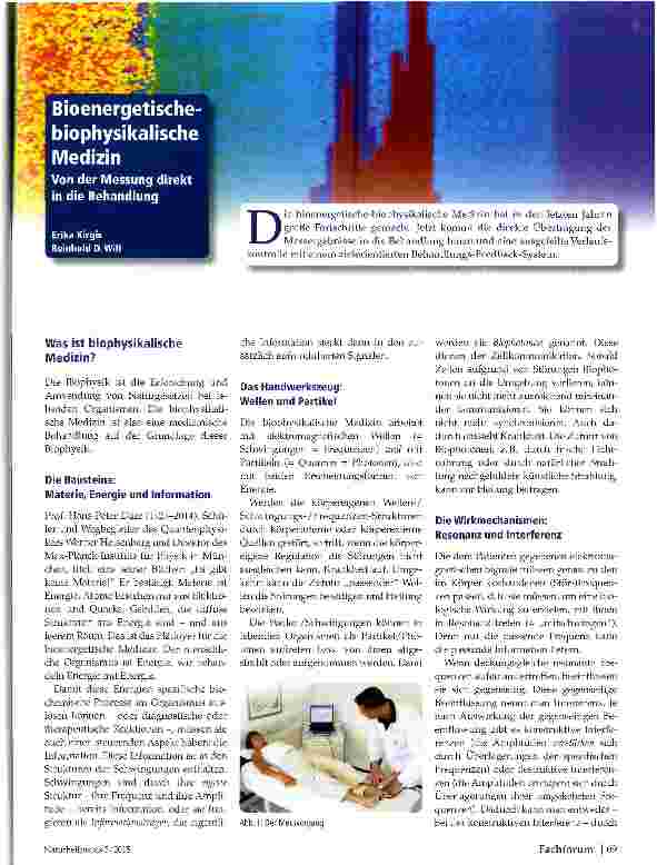 Vorschauseite 1: Bioenergetische-biophysikalische Medizin Von der Messung direkt in die Behandlung