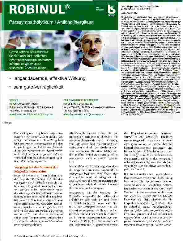 Vorschauseite 6: Anwendungsrealität des perioperativen Wärmemanagements in Deutschland