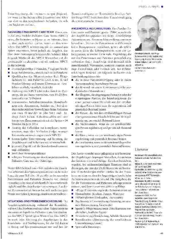 Vorschauseite 2: Umfassende Angehörigenbetreuung im Mobilen Palliative-Care-Team Winterthur