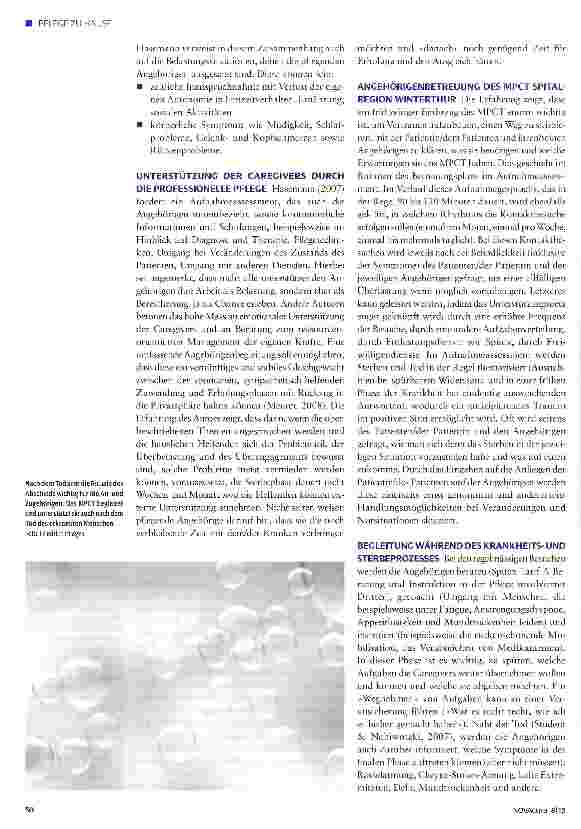 Vorschauseite 3: Umfassende Angehörigenbetreuung im Mobilen Palliative-Care-Team Winterthur