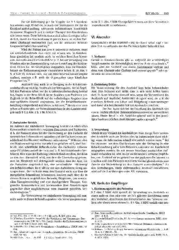 Vorschauseite 4: Der Arztbrief -Rechtliche Rahmenbedingungen