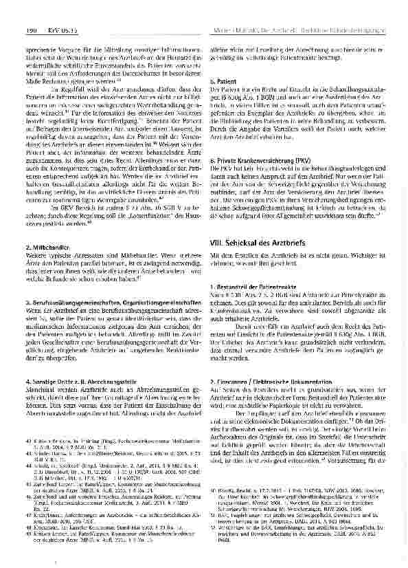 Vorschauseite 5: Der Arztbrief -Rechtliche Rahmenbedingungen