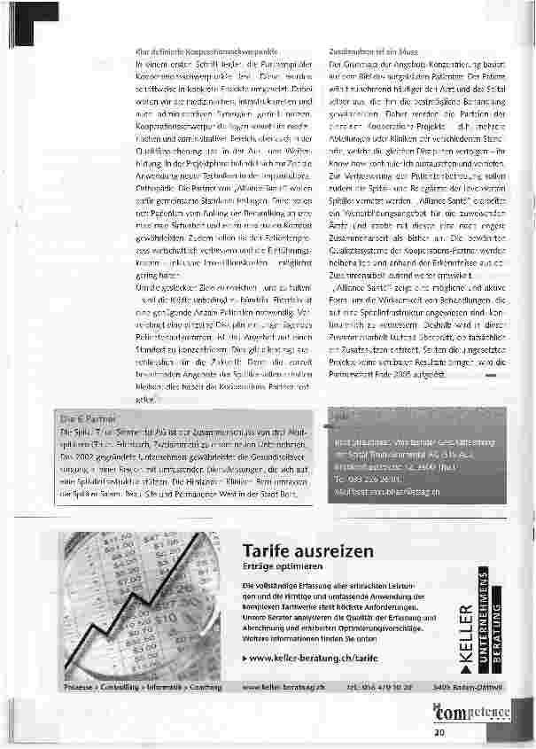 Vorschauseite 2: Private + öffentliche Spitäler = Alliance Sante