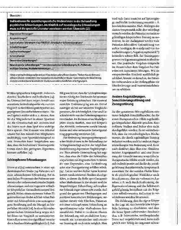Vorschauseite 4: Körperliches Training in der Behandlung psychischer Erkrankungen