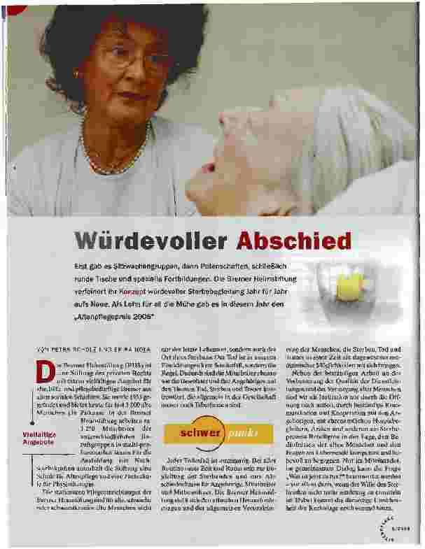 Vorschauseite 1: Würdevoller Abschied