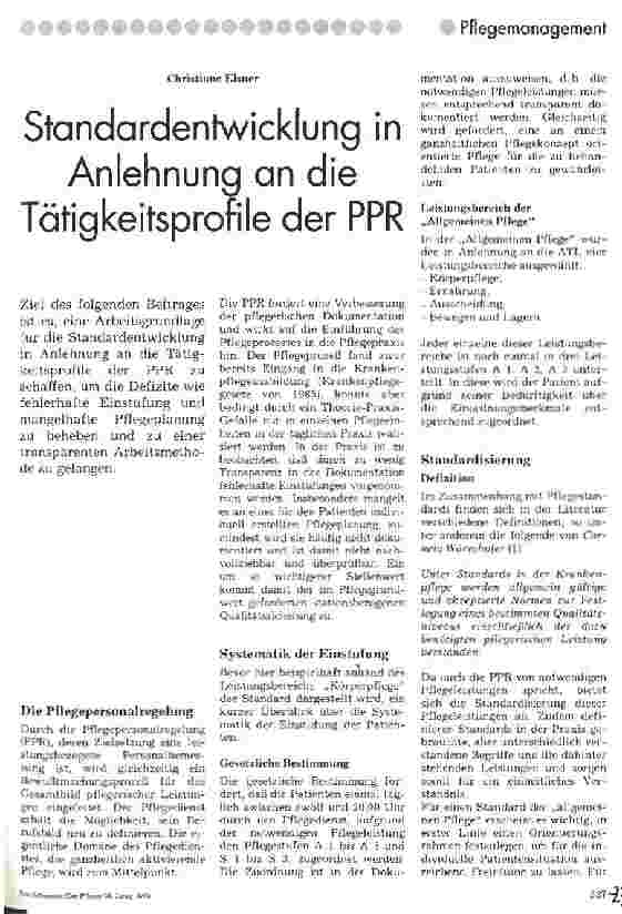 Vorschauseite 1: Standardentwicklung in Anlehnung an die Tätigkeitsprofile der PPR