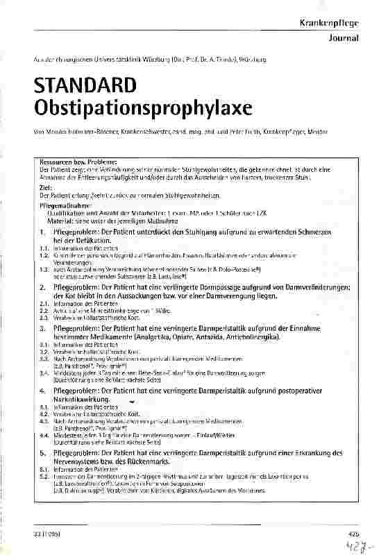 Vorschauseite 1: Standard Obstipationsprophylaxe