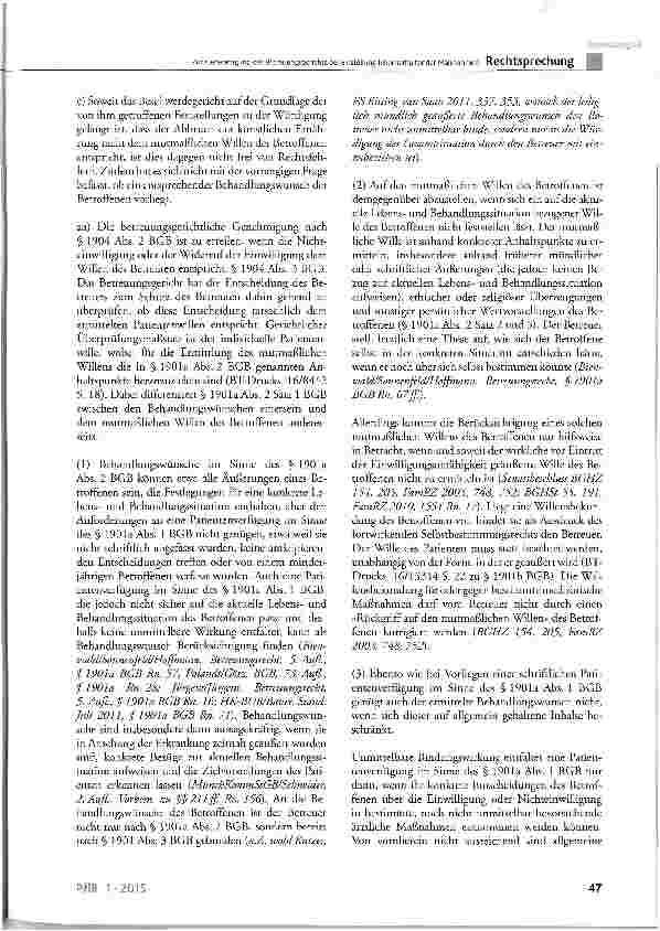 Vorschauseite 6: Zur Genehmigung des Betreuungsgerichts bei Einstellung lebenserhaltender Maßnahmen