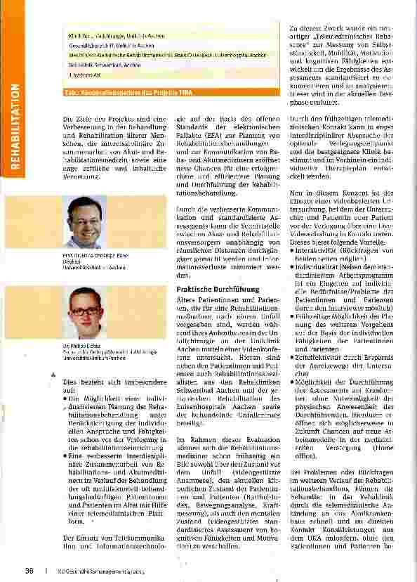 Vorschauseite 2: TIRA in der Rehaplanung