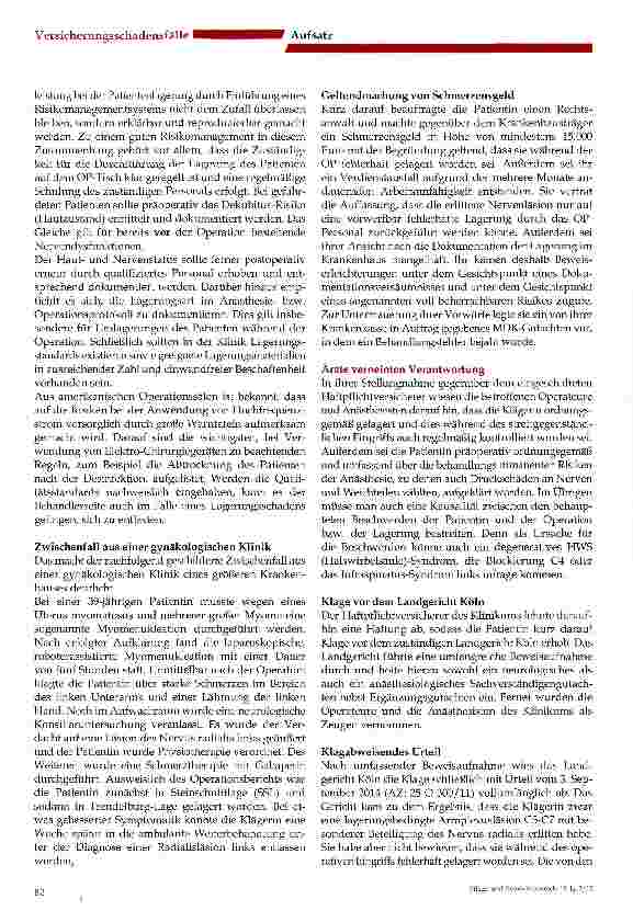 Vorschauseite 2: Haftungsrechtliches Dauerthema: Patientenlagerung im OP