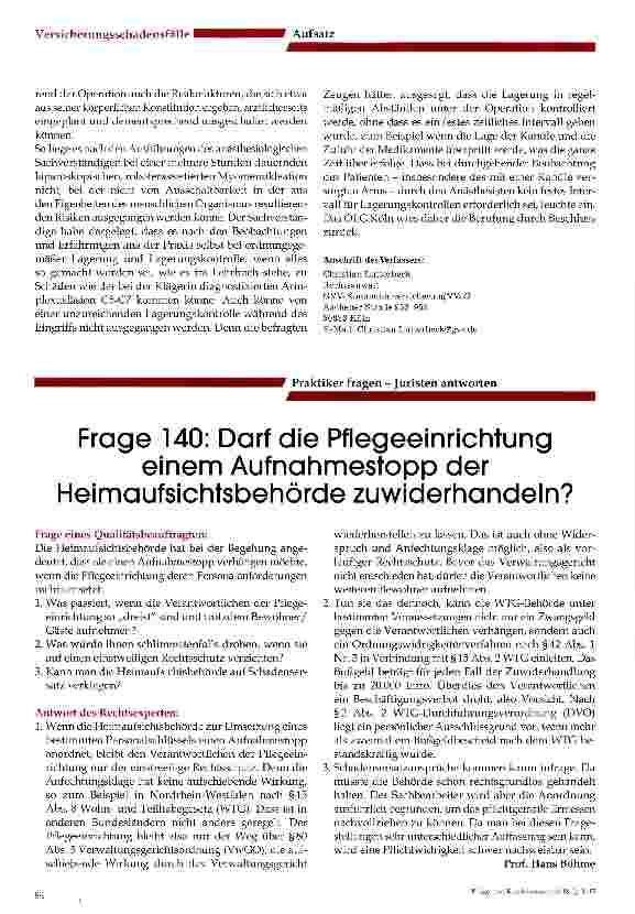 Vorschauseite 4: Haftungsrechtliches Dauerthema: Patientenlagerung im OP
