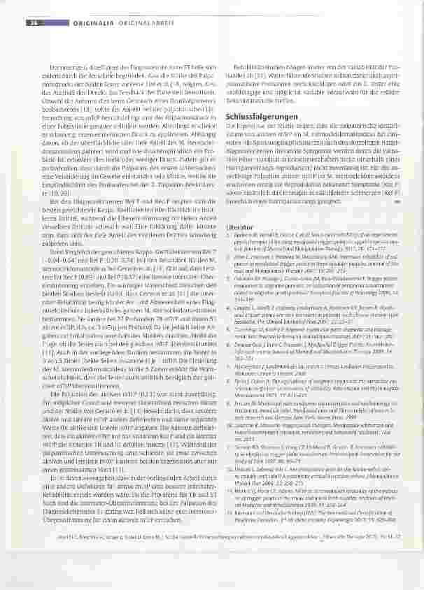 Vorschauseite 6: Ist die manuelle Untersuchung von aktiven myofaszialen Triggerpunkten bei Patienten mit Spannungskopfschmerzen zuverlässig?