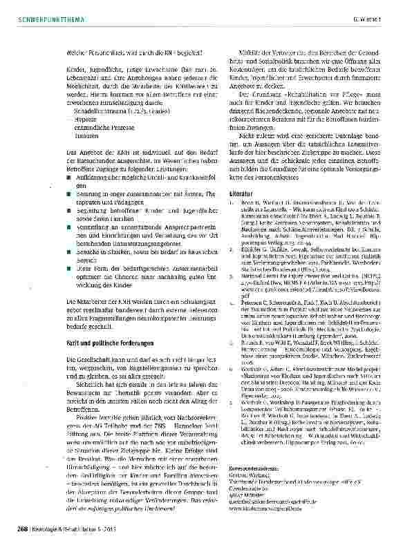 Vorschauseite 6: Reine Kopfsache? Konzepte der Nachsorge für hirnverletzte Kinder
