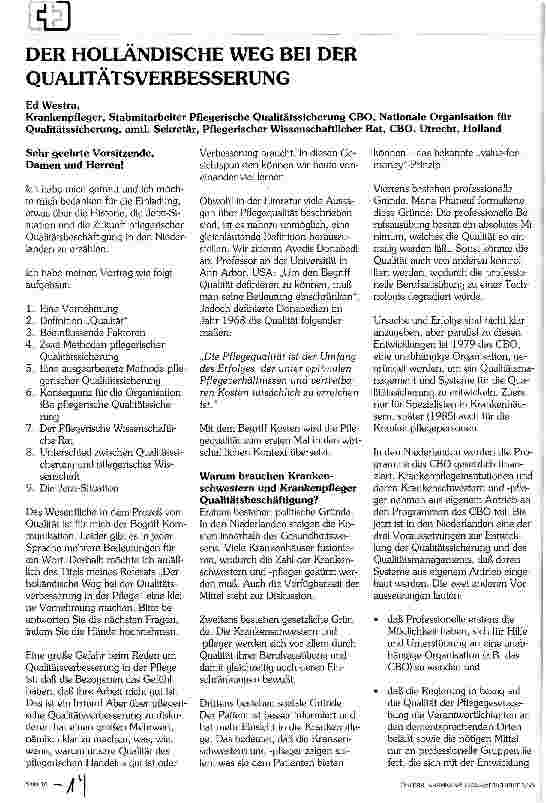 Vorschauseite 1: Der Holländische Weg bei der Qualitätsverbesserung