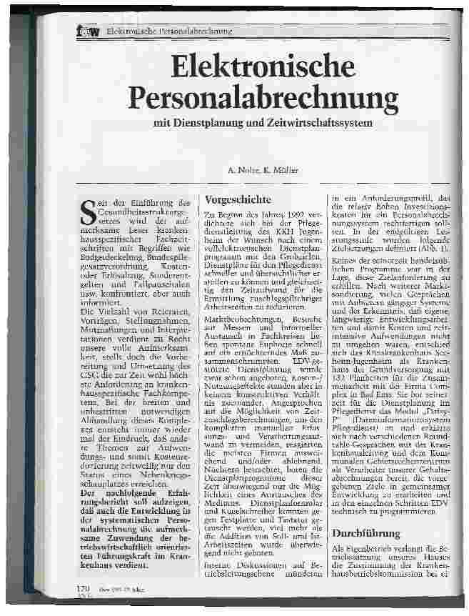 Vorschauseite 1: Elektronische Personalabrechnung mit Dienstplanung und Zeitwirtschaftssystem