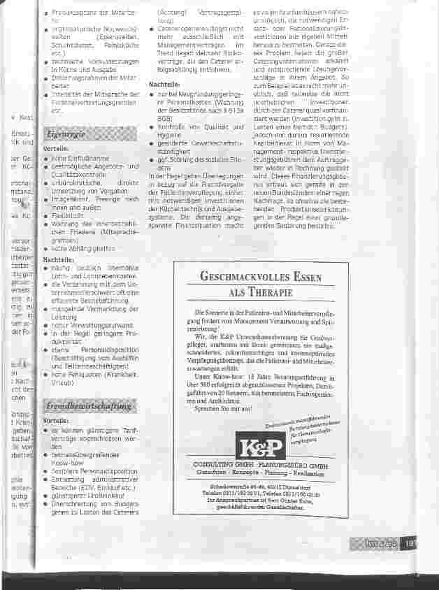 Vorschauseite 2: Eigenregie oder Fremdvergabe in der Krankenhausküche?