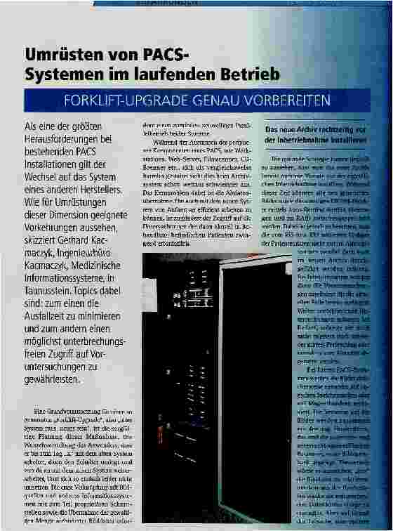 Vorschauseite 1: Umrüsten von PACS-Systemen im laufenden Betrieb