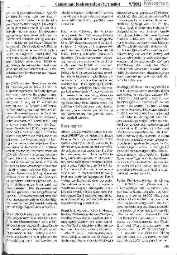 Vorschauseite 5: Gemeinsamer BundesausschussÖffentliche Ausschreibung zur Vergabe eines Forschungsvorhabens