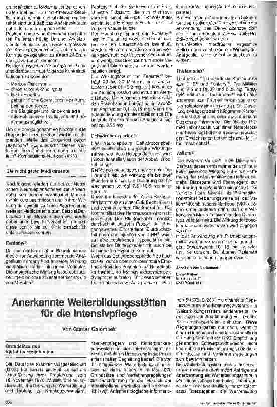 Vorschauseite 3: Die klassische Neuroleptanästhesie/Umgang und Erfahrungen in der klinischen Praxis (1.Teil)