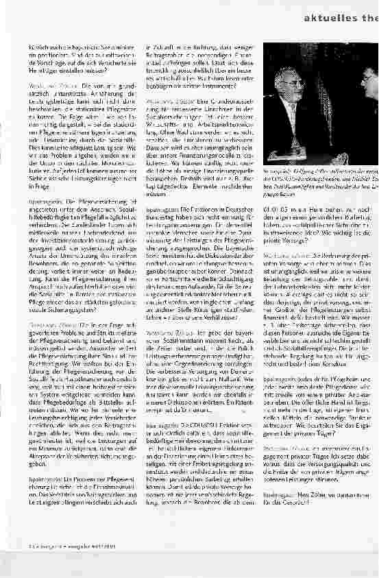 Vorschauseite 2: Das politische Interview: Wolfgang ZöllerICH UNTERSTÜTZE DAS ENGAGEMENT PRIVATER TRÄGER