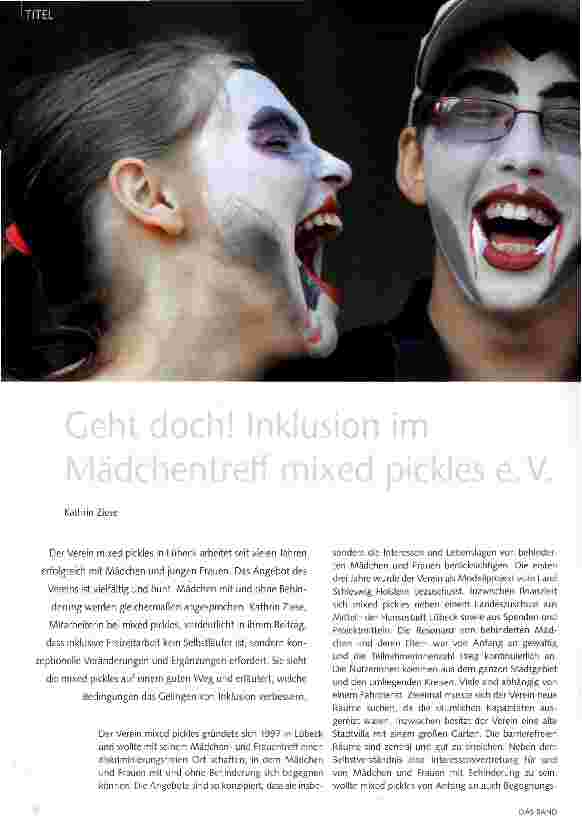 Vorschauseite 1: Geht doch! Inklusion im Mädchentreff mixed pickles e.V.