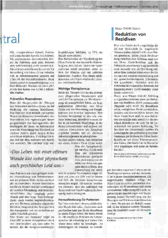 Vorschauseite 2: Korrekte Wundpflege ist zentral
