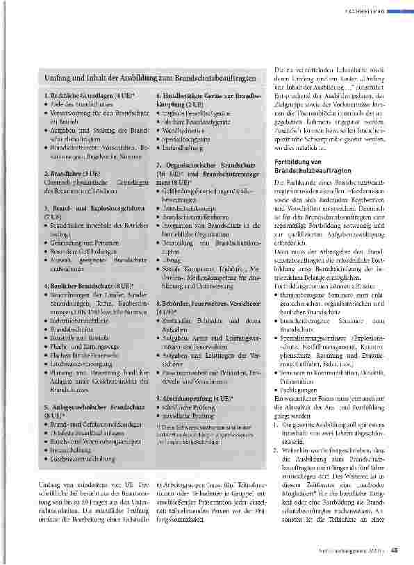 Vorschauseite 6: Das Konzept „Brandschutzbeauftragter - jetzt zukunftsweisend geregelt!