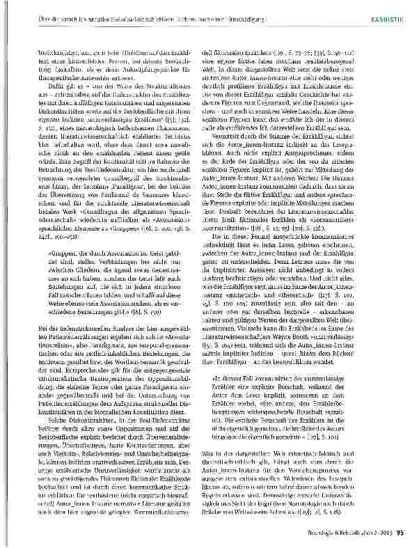 Vorschauseite 2: Über die sprachlich-narrative Einholbarkeit subjektiven Erlebens nach einer Hirnschädigung. Komplexe und einfache Patientjnnen-Erzählungen im Vergleich